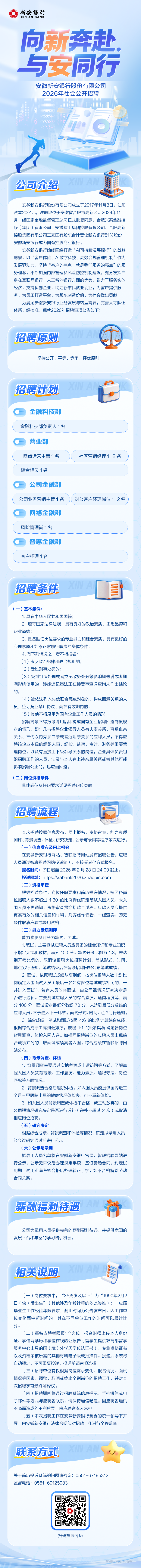 安徽新安银行股份有限公司2026年社会公开招聘